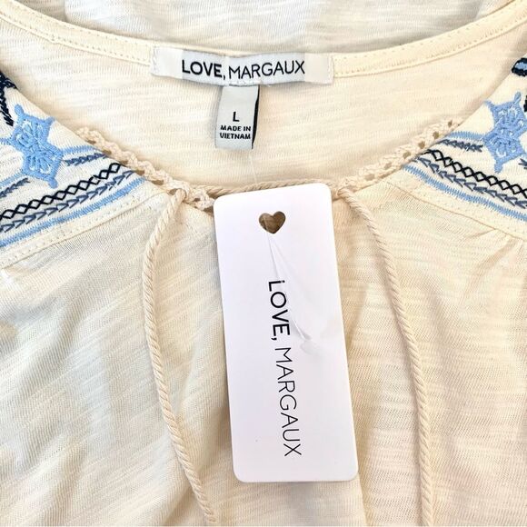 NWT Love, Margaux 100% Cotton Floral Embroidered Blouse - Picture 5 of 7